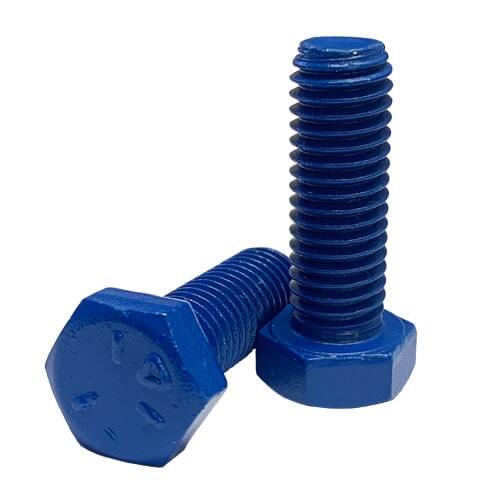 5C118312XC 1-1/8"-7 X 3-1/2" Hex Cap Screw, Grade 5 (SAE J429), Coarse, Teflon (Xylan®) Blue